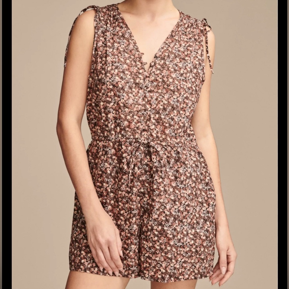 Lucky Brand Brown Floral Romper